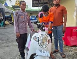 Pelaku Curanmor CA Diamankan Polsek Kenjeran Setelah Ketahuan Mencuri di Kedinding Lor Surabaya